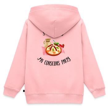 J'peux Pas J'ai Couscous Party  - Sweat Premium à capuche zippé enfant bio - rose - Dos - AI Model Kid Female (0cm)