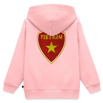 Vietnam Wappen Vintage / Geschenk Hanoi Flagge - Kinder Premium Organic Zip Hoodie - Rosa - Hinten - AI Model Kid Female (0cm)