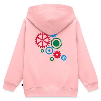 Neun Zahnräder - Kinder Premium Organic Zip Hoodie - Rosa - Hinten - AI Model Kid Female (0cm)