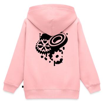 Drei Zahnräder als Graffiti - Kinder Premium Organic Zip Hoodie - Rosa - Hinten - AI Model Kid Female (0cm)