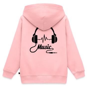Ohrhörer Musik! - Kinder Premium Organic Zip Hoodie - Rosa - Hinten - AI Model Kid Female (0cm)
