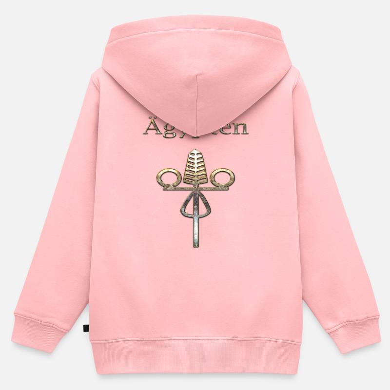 Egypte 82 - Sweat Premium à capuche zippé enfant bio - rose