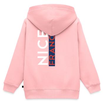 Nizza Frankreich Nice France - Kinder Premium Organic Zip Hoodie - Rosa - Hinten - AI Model Kid Female (0cm)