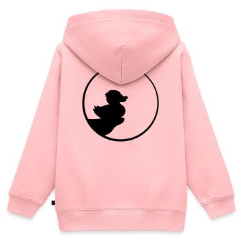 nacht mond abend klippe rund kreis silhouette quie - Kinder Premium Organic Zip Hoodie - Rosa - Hinten - AI Model Kid Female (0cm)