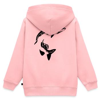 Hecht - Kinder Premium Organic Zip Hoodie - Rosa - Hinten - AI Model Kid Female (0cm)