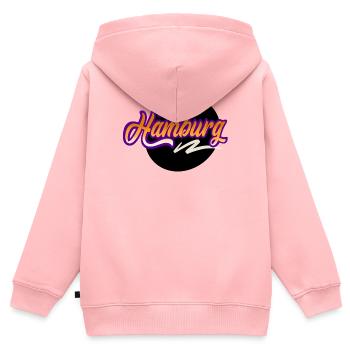 Hamburg - Kinder Premium Organic Zip Hoodie - Rosa - Hinten - AI Model Kid Female (0cm)