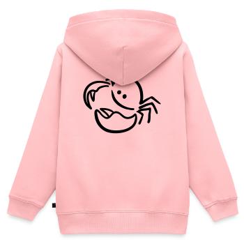 krebs - Kinder Premium Organic Zip Hoodie - Rosa - Hinten - AI Model Kid Female (0cm)