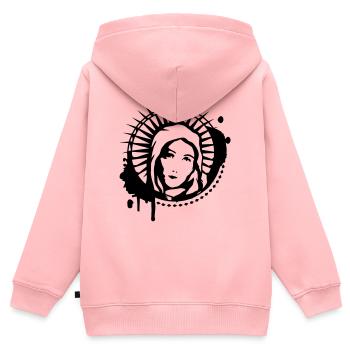 Maria Portrait Graffiti Schablone - Kinder Premium Organic Zip Hoodie - Rosa - Hinten - AI Model Kid Female (0cm)