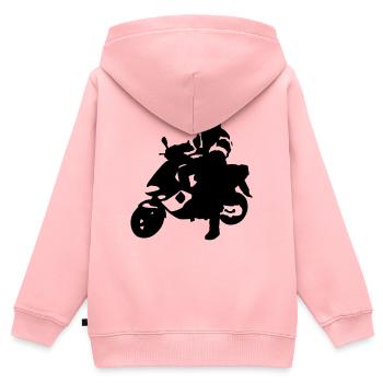 Roller - Kinder Premium Organic Zip Hoodie - Rosa - Hinten - AI Model Kid Female (0cm)