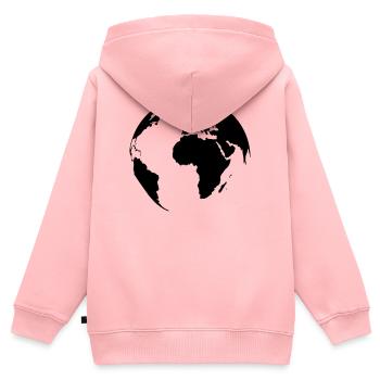 weltkugel-schwarz - Kinder Premium Organic Zip Hoodie - Rosa - Hinten - AI Model Kid Female (0cm)