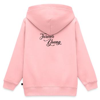 Forever Young - schwarz - Kinder Premium Organic Zip Hoodie - Rosa - Hinten - AI Model Kid Female (0cm)