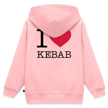 I LOVE KEBAB - Kinder Premium Organic Zip Hoodie - Rosa - Hinten - AI Model Kid Female (0cm)