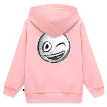 Emoji kiss heart love Emoji - Sweat Premium à capuche zippé enfant bio - rose - Dos - AI Model Kid Female (0cm)
