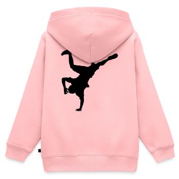 Hip Hop - Sweat Premium à capuche zippé enfant bio - rose - Dos - AI Model Kid Female (0cm)