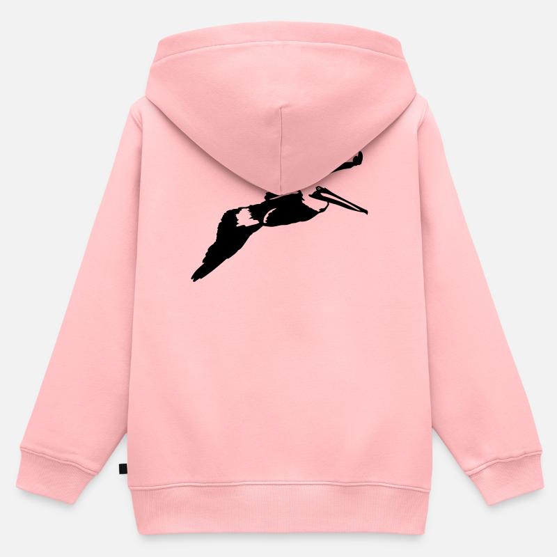 Pelican - Sweat Premium à capuche zippé enfant bio - rose