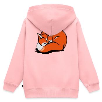 Un renard dormir - Sweat Premium à capuche zippé enfant bio - rose - Dos - AI Model Kid Female (0cm)