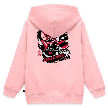 Kassettenrekorder,Kopfhörer und Plattenspieler - Kinder Premium Organic Zip Hoodie - Rosa - Hinten - AI Model Kid Female (0cm)