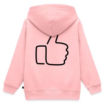 Daumen hoch! - Kinder Premium Organic Zip Hoodie - Rosa - Hinten - AI Model Kid Female (0cm)