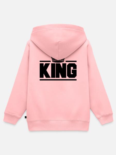 König - Kinder Premium Organic Zip Hoodie - Rosa