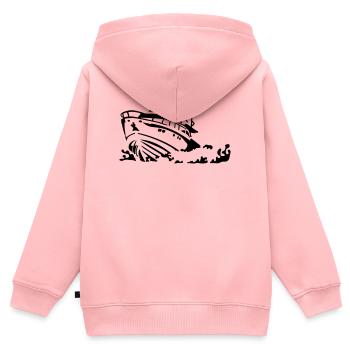 Motorboot - Kinder Premium Organic Zip Hoodie - Rosa - Hinten - AI Model Kid Female (0cm)