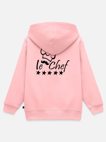 Le Chef - Kinder Premium Organic Zip Hoodie - Rosa
