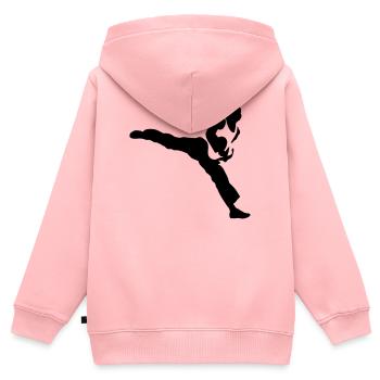 Taekwondo - Kinder Premium Organic Zip Hoodie - Rosa - Hinten - AI Model Kid Female (0cm)