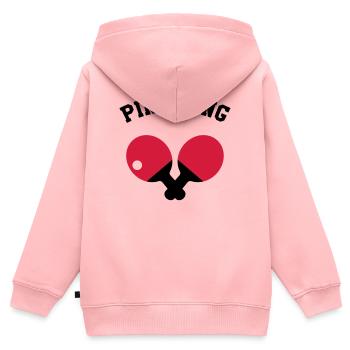 Ping Pong - Kinder Premium Organic Zip Hoodie - Rosa - Hinten - AI Model Kid Female (0cm)