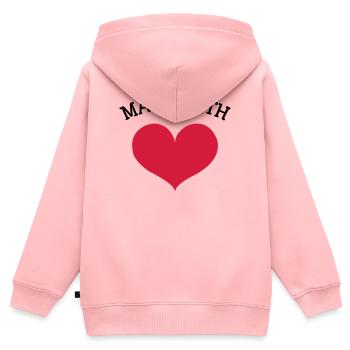 made with love - Kinder Premium Organic Zip Hoodie - Rosa - Hinten - AI Model Kid Female (0cm)