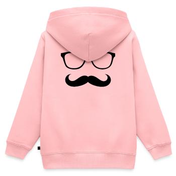 Brille und Schnurrbart - Kinder Premium Organic Zip Hoodie - Rosa - Hinten - AI Model Kid Female (0cm)