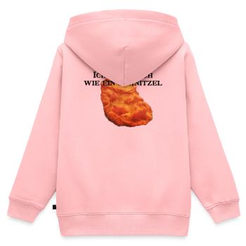 Ich freu mich wie ein Schnitzel rework - Kinder Premium Organic Zip Hoodie - Rosa - Hinten - AI Model Kid Female (0cm)
