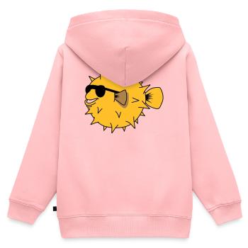 YEAH COOL - Sweat Premium à capuche zippé enfant bio - rose - Dos - AI Model Kid Female (0cm)
