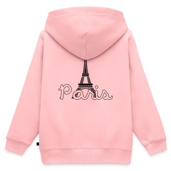 Paris - Sweat Premium à capuche zippé enfant bio - rose - Dos - AI Model Kid Female (0cm)