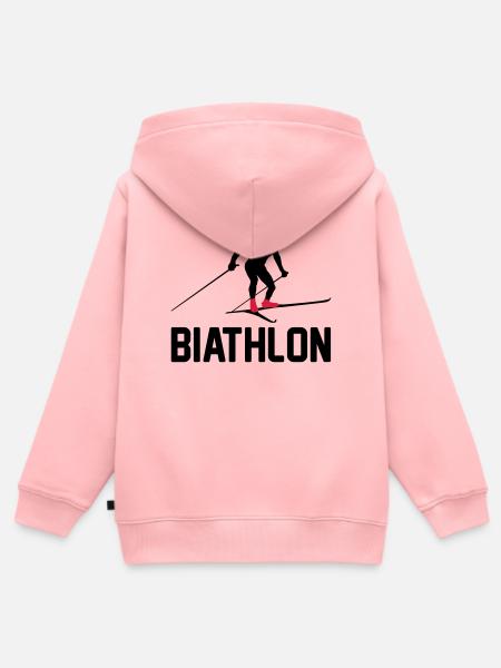 Biathlon - Kinder Premium Organic Zip Hoodie - Rosa