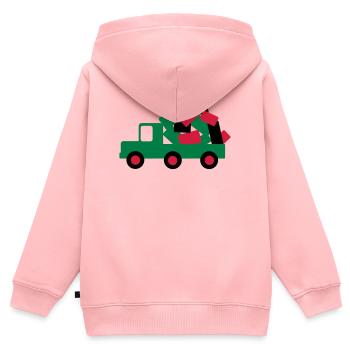 auto lkw umzug - Kinder Premium Organic Zip Hoodie - Rosa - Hinten - AI Model Kid Female (0cm)