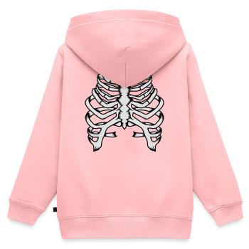Skelett eines menschlichen Brustkorbs - Kinder Premium Organic Zip Hoodie - Rosa - Hinten - AI Model Kid Female (0cm)