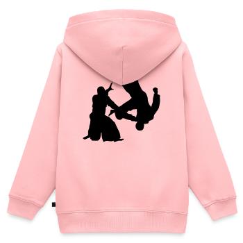aikido - Sweat Premium à capuche zippé enfant bio - rose - Dos - AI Model Kid Female (0cm)