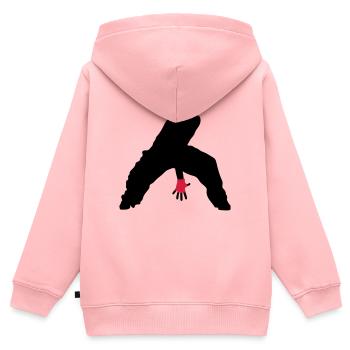 Hip Hop - Kinder Premium Organic Zip Hoodie - Rosa - Hinten - AI Model Kid Female (0cm)