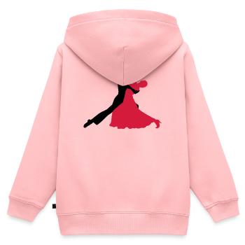 Tanzpaar - Kinder Premium Organic Zip Hoodie - Rosa - Hinten - AI Model Kid Female (0cm)