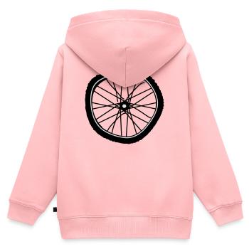 Ein kaputter Fahrradreifen - Kinder Premium Organic Zip Hoodie - Rosa - Hinten - AI Model Kid Female (0cm)