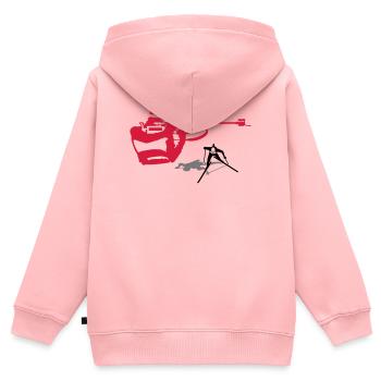 Biathlon - Kinder Premium Organic Zip Hoodie - Rosa - Hinten - AI Model Kid Female (0cm)