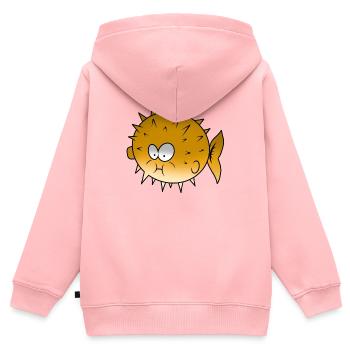 puffer fish - Kids Premium Organic Zip-up Hoodie - rose - Back - AI Model Kid Female (0cm)