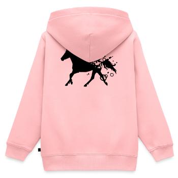 cheval - Sweat Premium à capuche zippé enfant bio - rose - Dos - AI Model Kid Female (0cm)