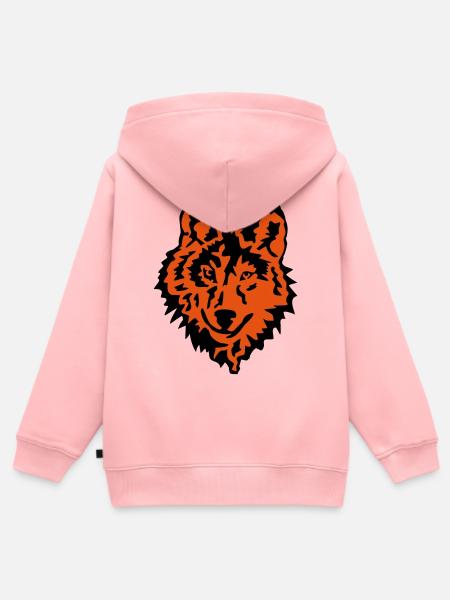 wolf - Kids Premium Organic Zip-up Hoodie - rose