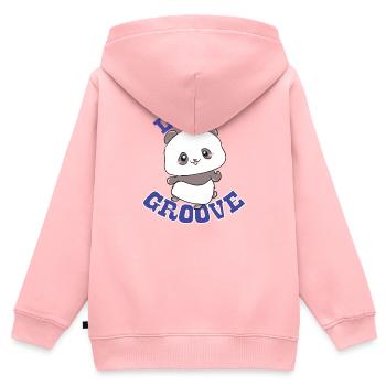 Panda - Lass Grooven - Kinder Premium Organic Zip Hoodie - Rosa - Hinten - AI Model Kid Female (0cm)