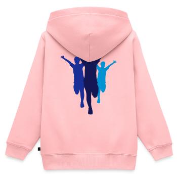 3 laeufer rennen schnell marathon marathonlauf - Kinder Premium Organic Zip Hoodie - Rosa - Hinten - AI Model Kid Female (0cm)