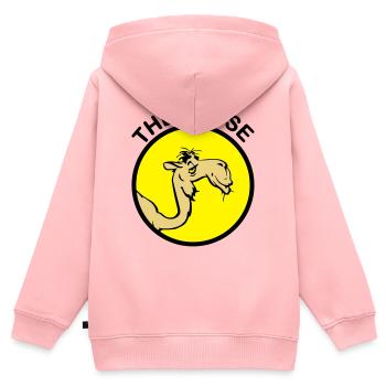 The Bosse I - Sweat Premium à capuche zippé enfant bio - rose - Dos - AI Model Kid Female (0cm)
