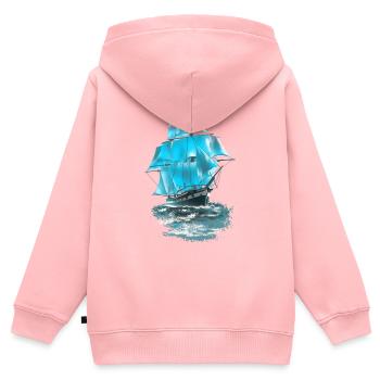 Segelschiff - Kinder Premium Organic Zip Hoodie - Rosa - Hinten - AI Model Kid Female (0cm)