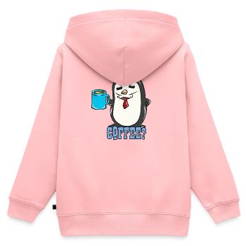 manchot - Sweat Premium à capuche zippé enfant bio - rose - Dos - AI Model Kid Female (0cm)
