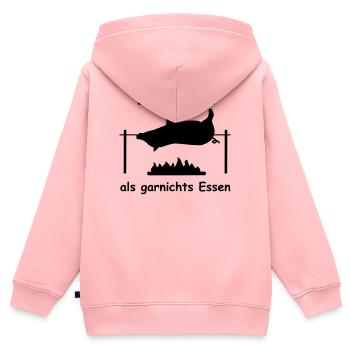 spanferkel grillen speise - Kinder Premium Organic Zip Hoodie - Rosa - Hinten - AI Model Kid Female (0cm)