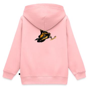 Schneemobil Rennen - Kinder Premium Organic Zip Hoodie - Rosa - Hinten - AI Model Kid Female (0cm)